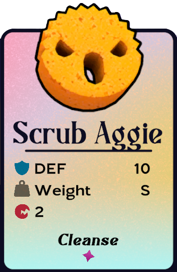 A yellow sponge with an angry face, reminiscent of the Scrub Daddy product