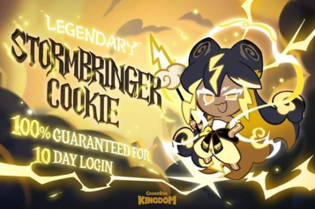 A promotional art image of Stormbringer Cookie in Cookie Run Kingdom.