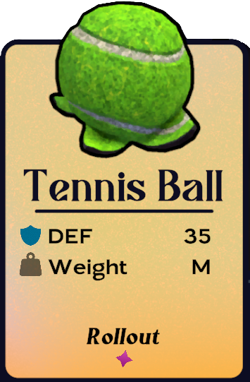 The Tennis Ball shell from Another Crab's Treasure, a tennis ball with a hole in one side.