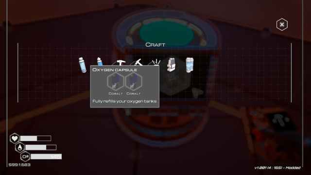 Crafting an Oxygen Capsule in Planet Crafter