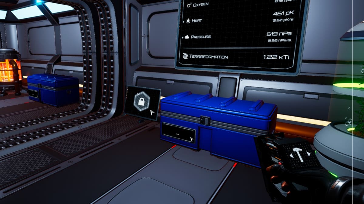 A view inside a small base in The Planet Crafter.