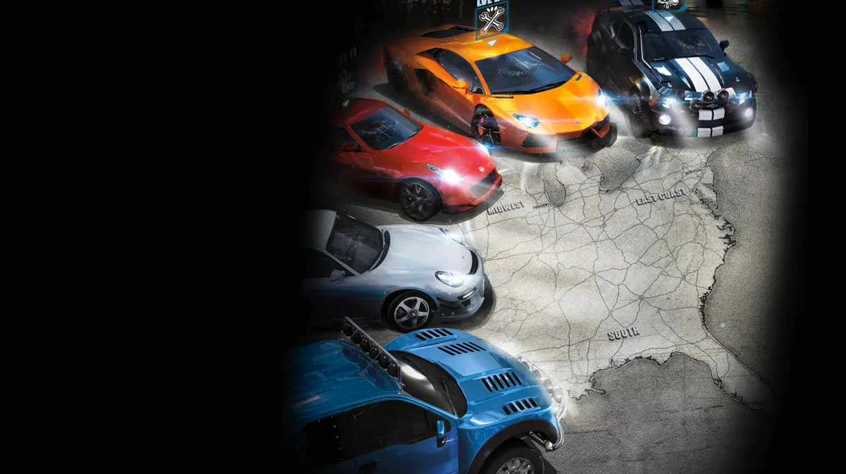 Promotional image for The Crew showing cars.