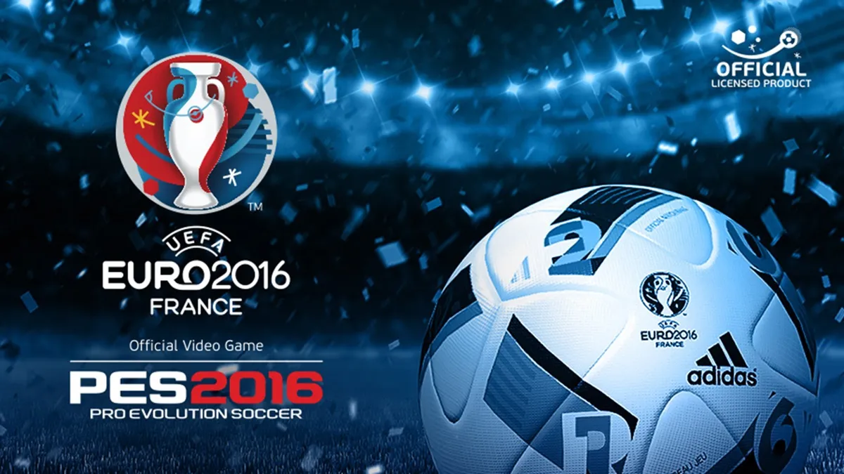 A promotional image of the UEFA EURO 2016 with PES 2016