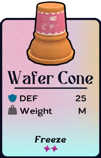 The Wafer Cone shell and its stats page from Another Crab's Treasure. The Wafer cone resembles an upside down ice cream cone