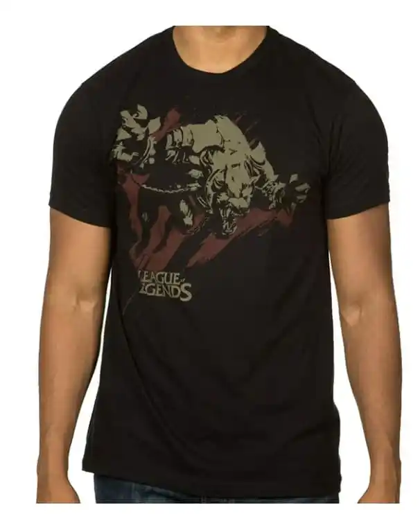 Warwick and League of Legends logo on a T-Shirt.
