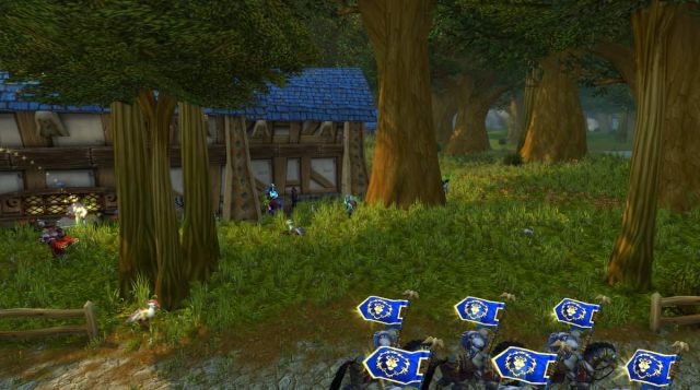 The Noblegarden duck quest taking place behind the Lion's Pride Inn in WoW