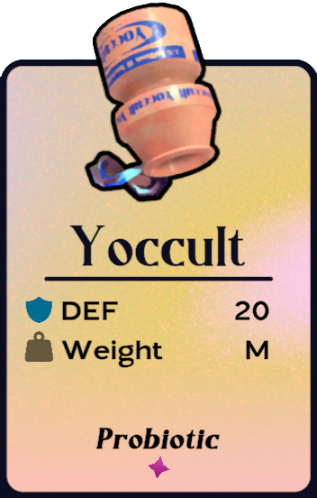 The Yoccult shell from Another Crab's Treasure, an upside-down yogurt container. 