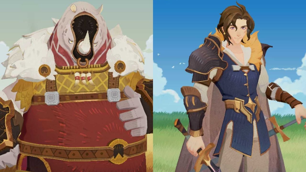 Lumont and Valen side by side in their hero animations.