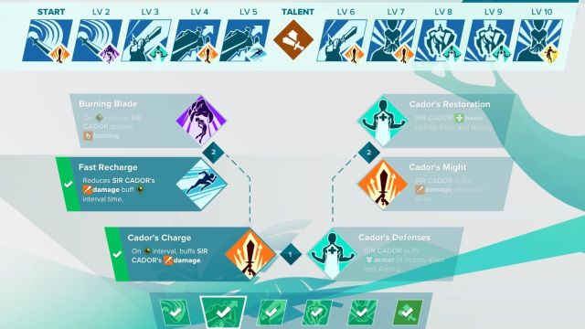 Screenshot of a skill tree for Aisling in Gigantic, detailing abilities and upgrades