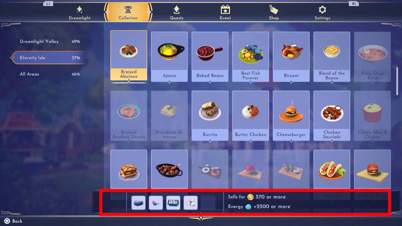 How to make Braised Abalone in Disney Dreamlight Valley
