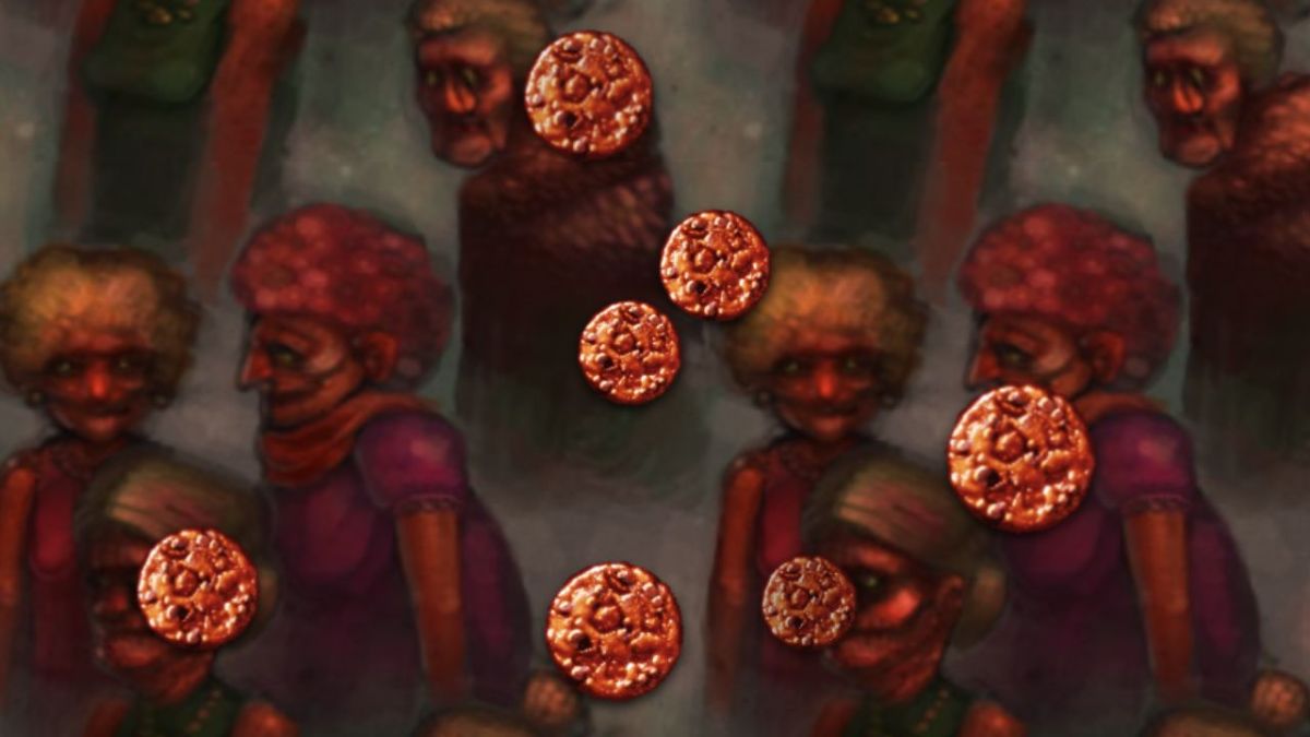 The Cookie Clicker background with Elder Frenzy and blood cookies.