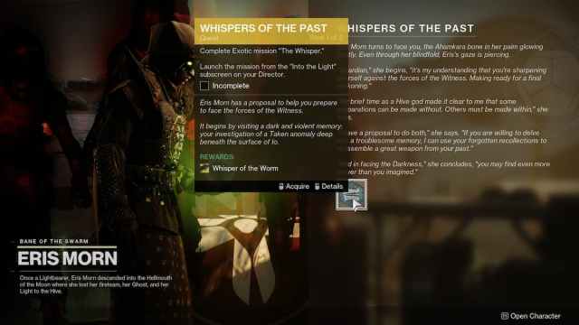 Whispers of the Past quest at Eris Morn