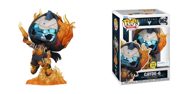 The Cayde-6 Funko Pop! Vinyl (left) with its box (right) displayed.