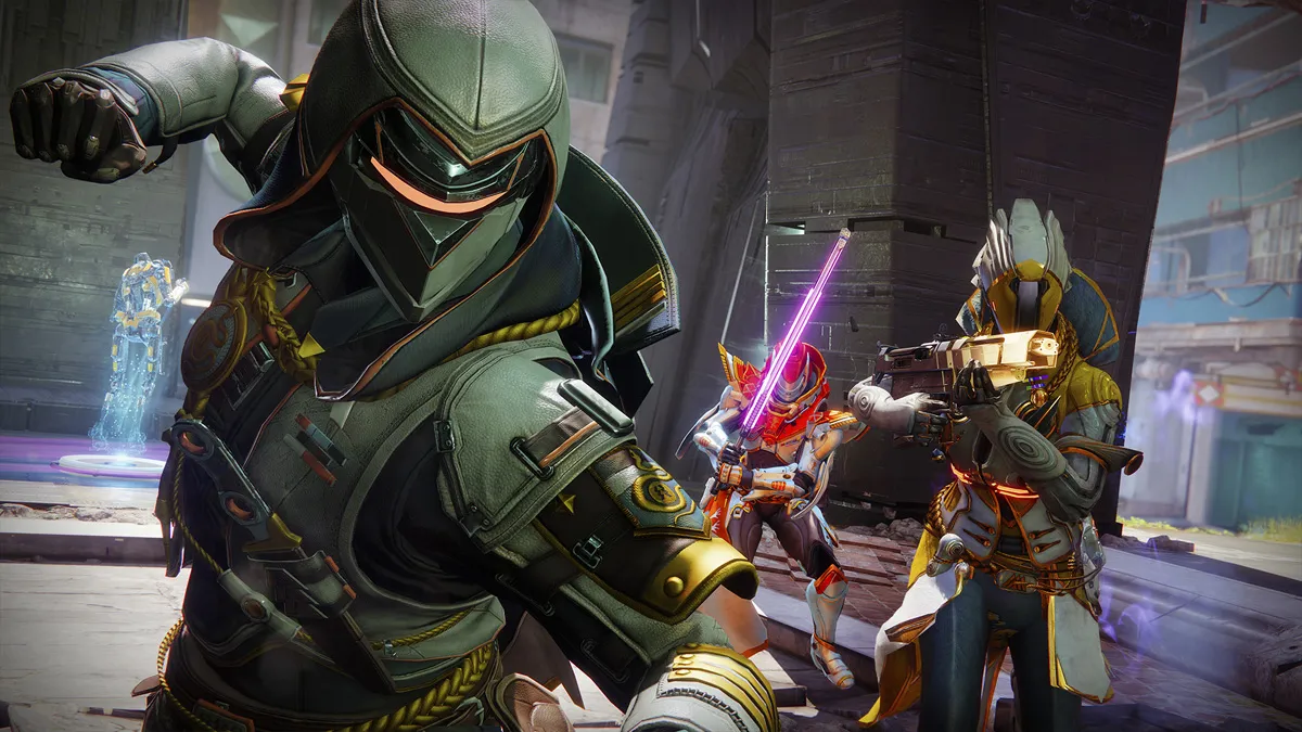 Three guardians prepare to defend in a round of Onslaught.