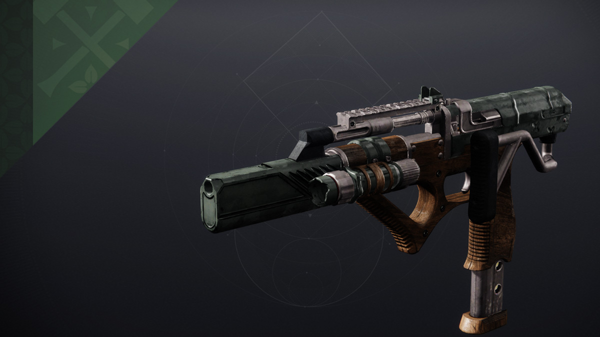 A screenshot of the Parabellum, a submachine gun in Destiny 2.