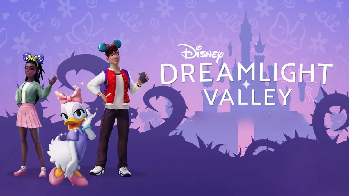 The key art for the Thrills & Frills Disney Dreamlight Valley update with two characters next to Daisy.