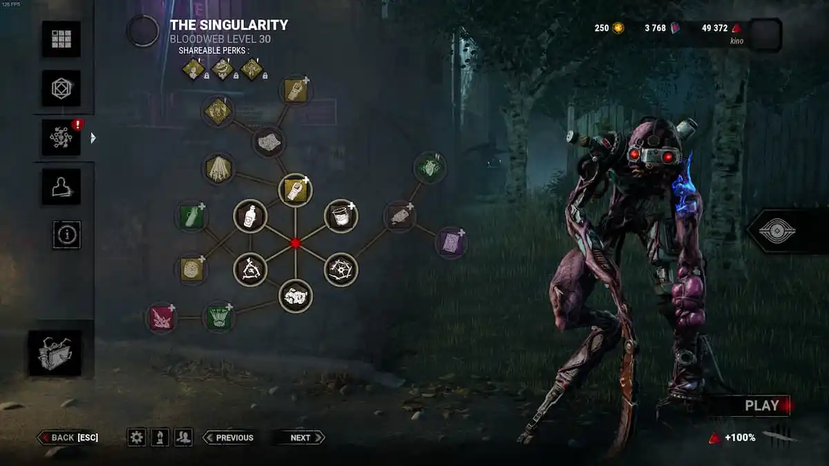 Overview of the Singularity's Bloodweb in Dead by Daylight.