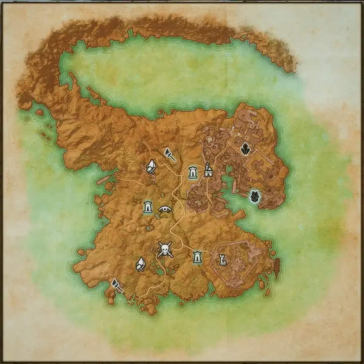 The Hew's Bane map in The Elder Scrolls Online.