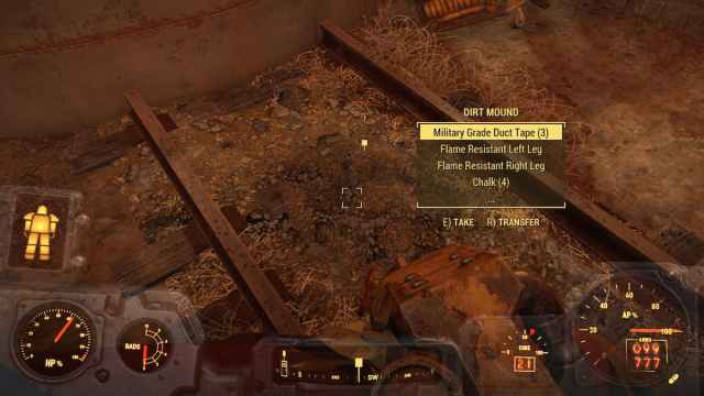 Dirt Mound with loot in Fallout 4