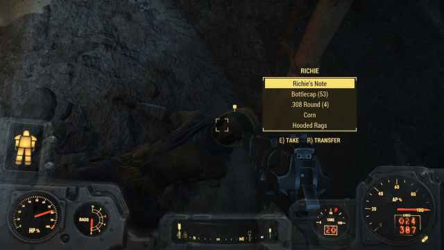 Richie's corpse in Fallout 4
