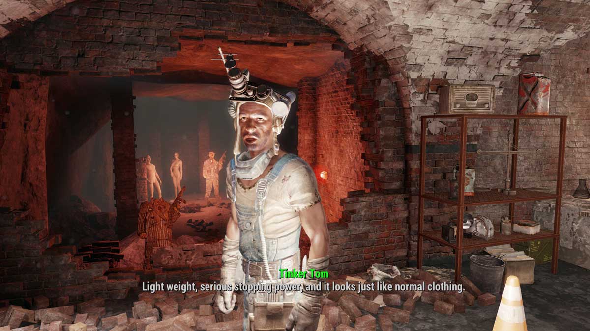 Tinker Tom explains Ballistic Weave in Fallout 4.