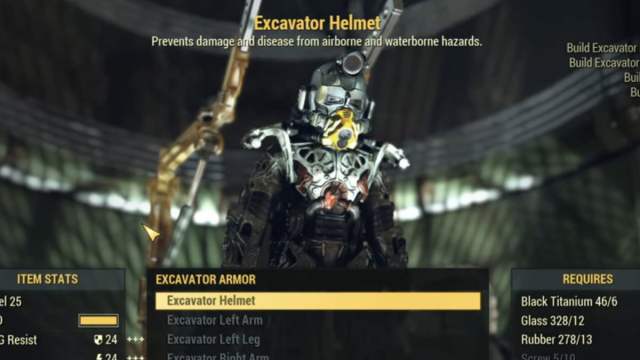 The Excavator Power Armor in Fallout 76.