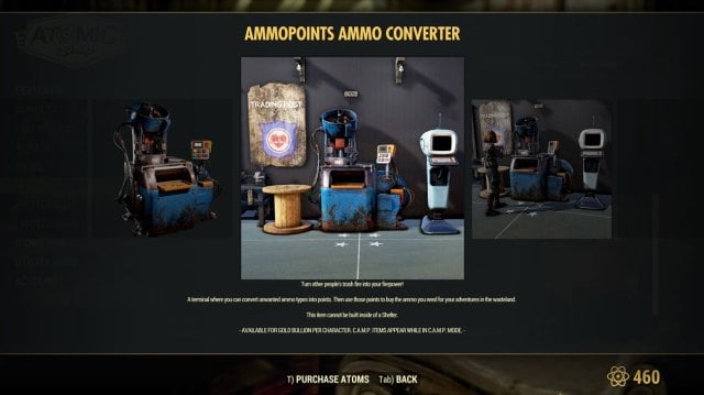 Ammo Converter in Fallout 76.