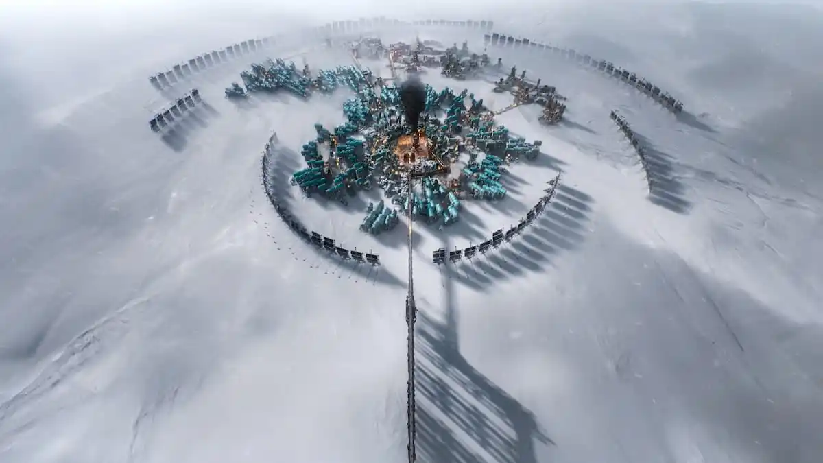 Frostpunk 2 city in the Frostland plains