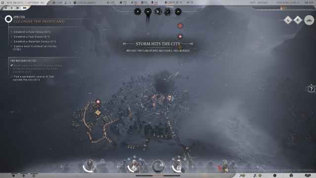 Storm hits the city in Frostpunk 2