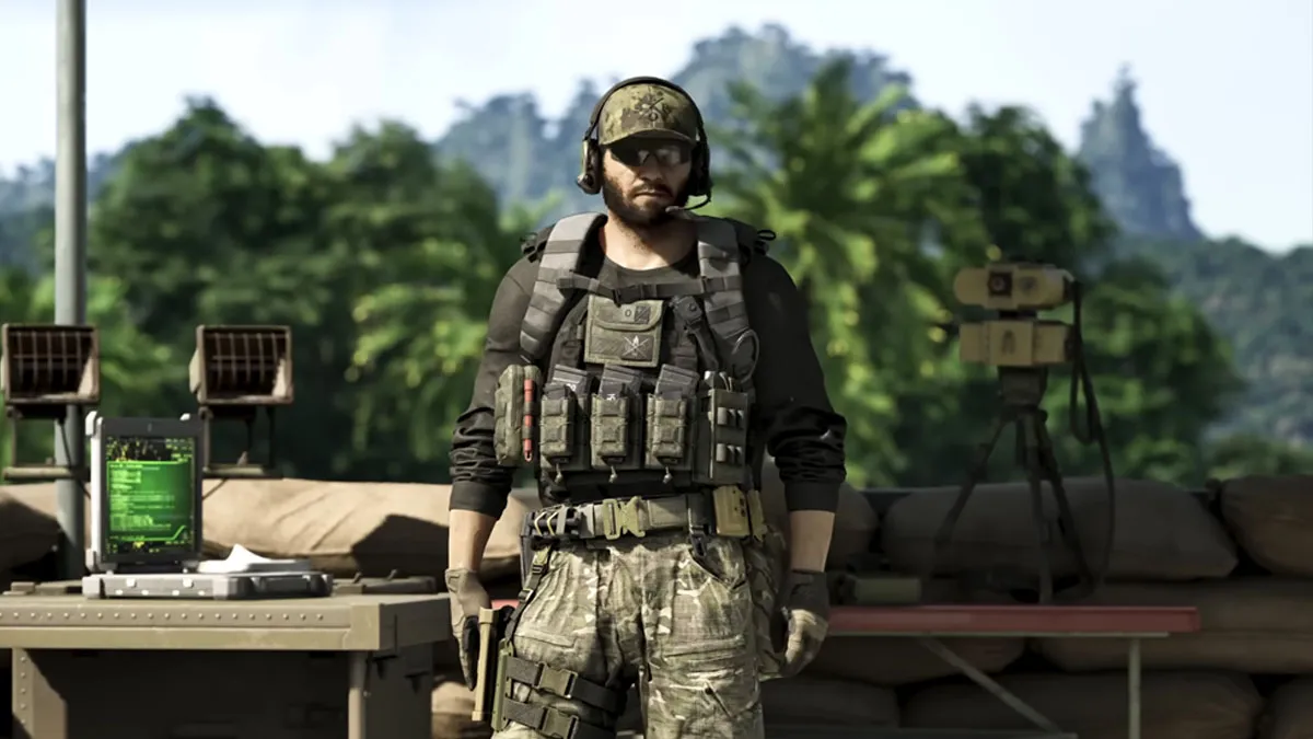 A soldier decked out in tactical gear in a village in Gray Zone Warfare.
