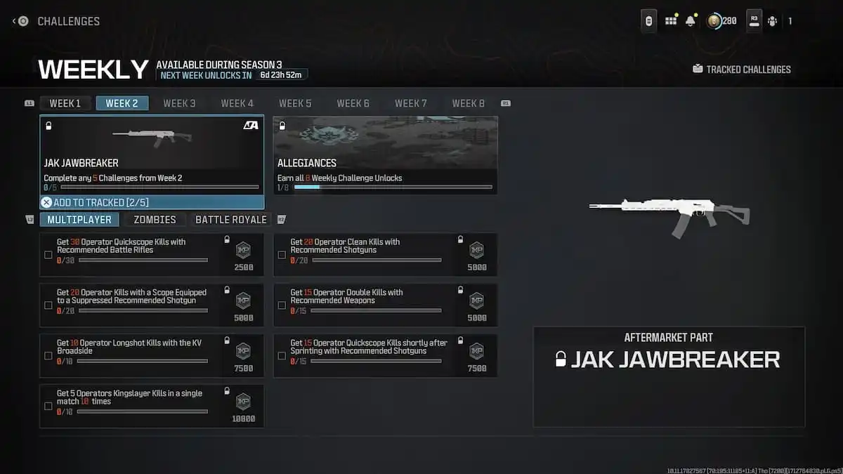 JAK Jawbreaker MW3 challenges