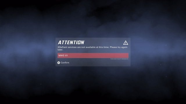 The MIKE-01 error code message in XDefiant