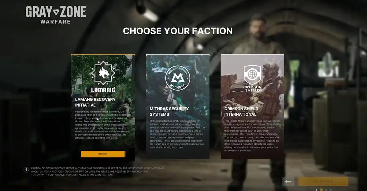 All factions in Gray Zone Warfare