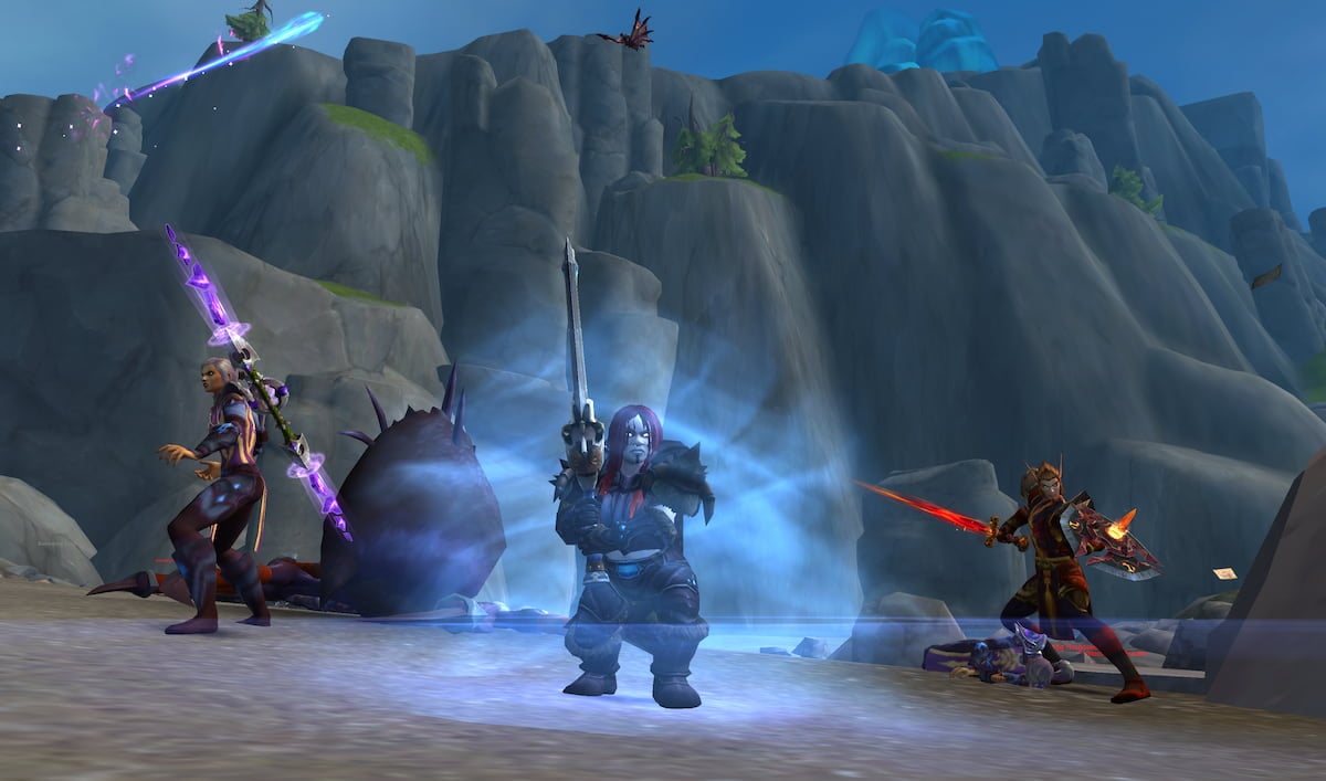 WoW Death Knight standing on the Isle of Dorn in WoW the War Within