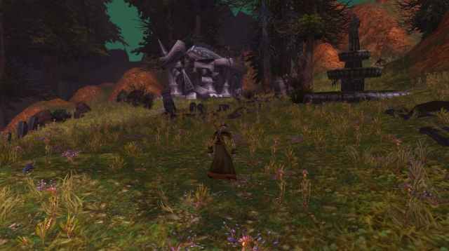 An Undead Priest in WoW Classic in the starting zone Deathknell, Tirisfal Glades