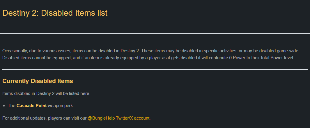 Какие предметы отключены в Destiny 2? Объяснение отключенных элементов Destiny 2