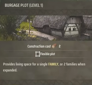 A screenshot of Burgage Plot level one in Manor Lords.