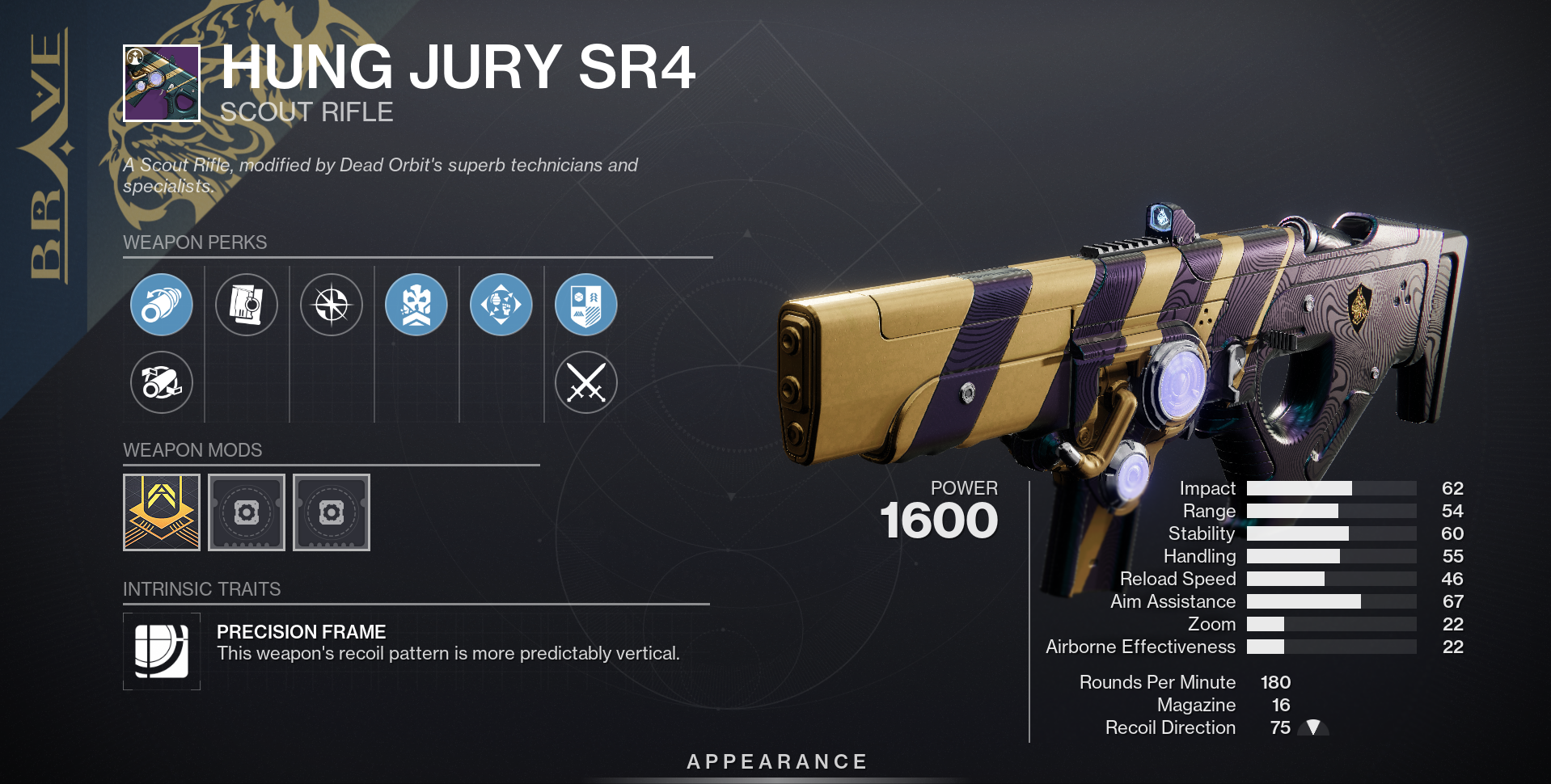 Ролик бога Hung Jury SR4 и лучшие перки в Destiny 2