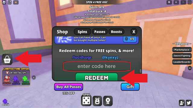 Spin 4 Free UGC How to redeem codes