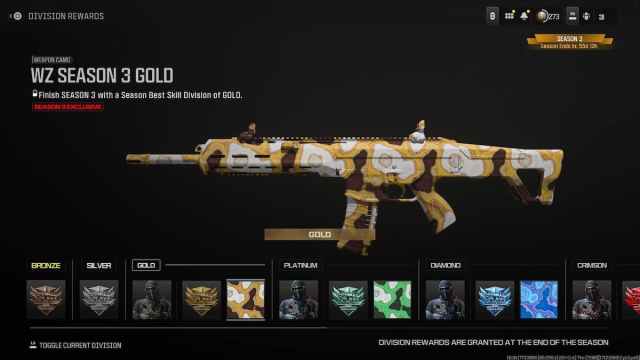 Gold weapon camo for Warzone Ranked