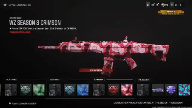 Warzone Ranked Crimson weapon camo