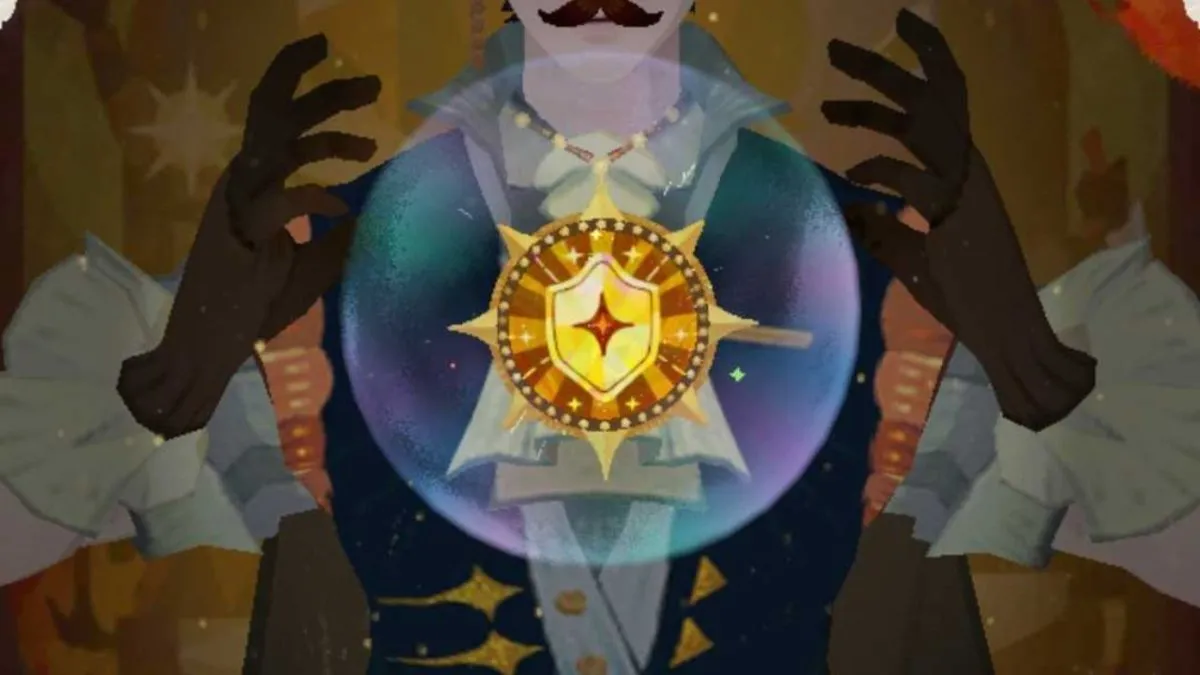 The player character holding the Ironwall artifact in AFK Journey.