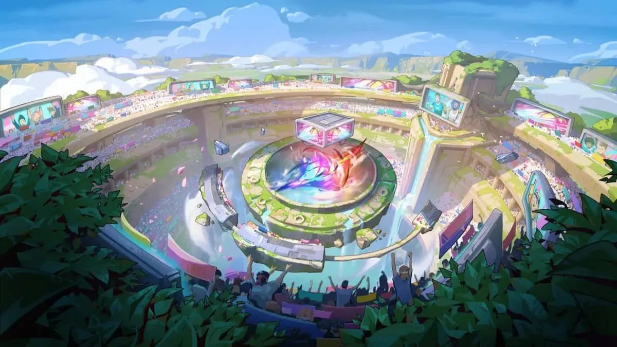 An overview of the Arena stadium in LoL's popular limited-time mode.