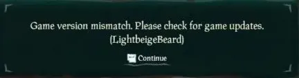 The LightBeigeBeard error in Sea of Thieves.