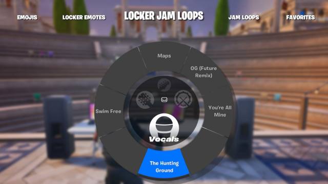 The Locker Jam loops page in Fortnite.