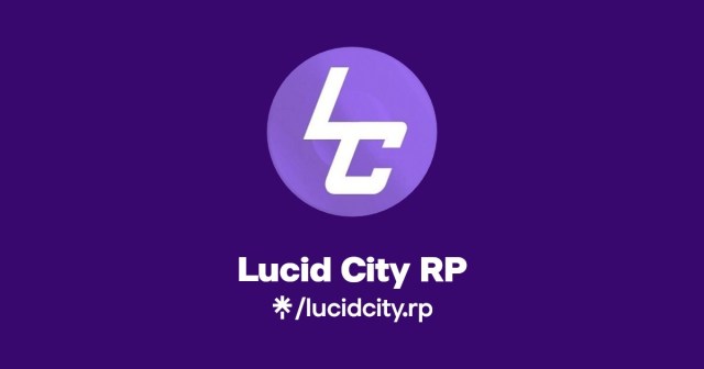 The Lucid City RP logo on a purple background.