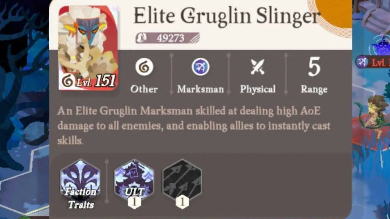 A screenshot of an Elite Gruglin highlighting the Other Faction.