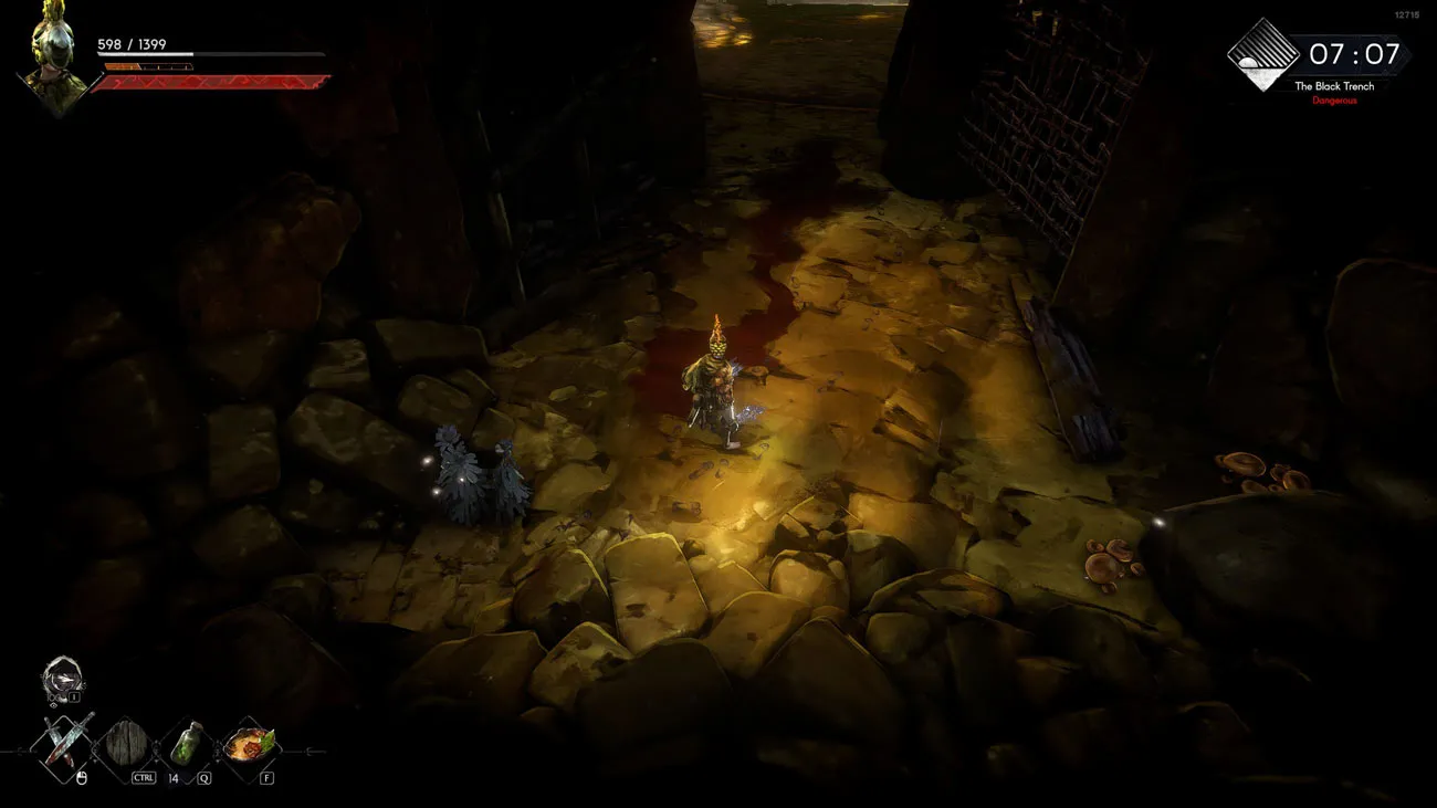 Entrance to the Darak boss fight in the Black Trench in No Rest for the Wicked.