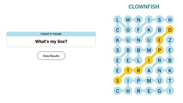 The May 2 Strands solution showing Striped in yellow as the Spangram.