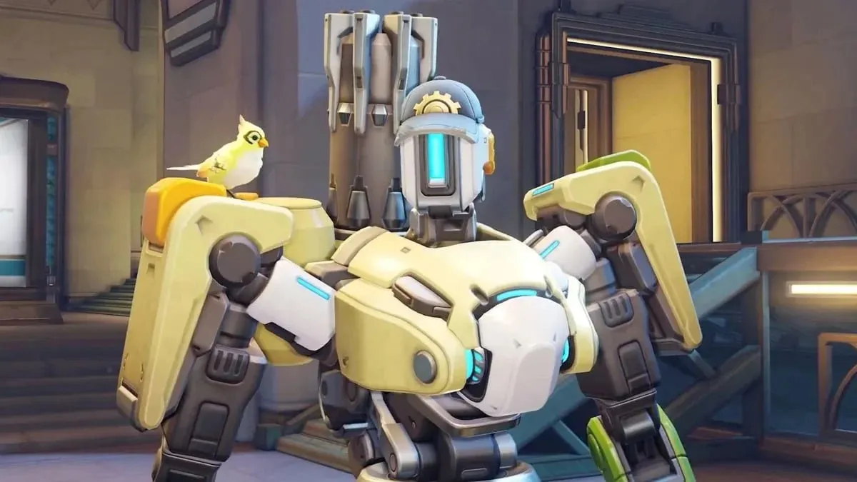 Overwatch 2 Bastion staring blankly at the camera